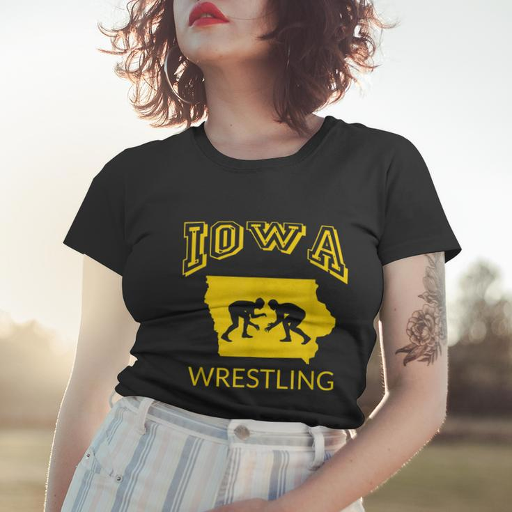 Silhouette Iowa Wrestling Team Wrestler The Hawkeye State Tshirt Women T-shirt Gifts for Her
