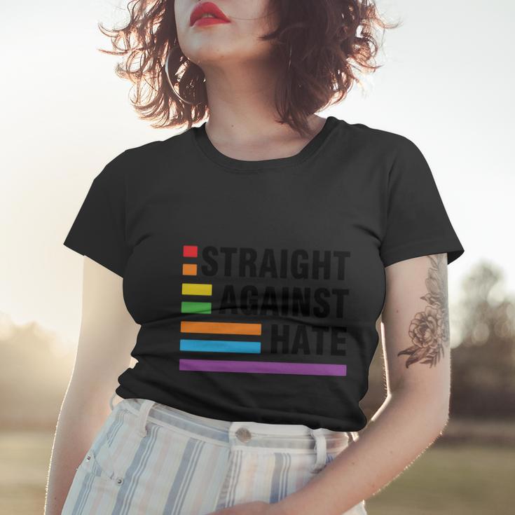 Straight Against Hate Pride Month Lbgt Women T-shirt Gifts for Her