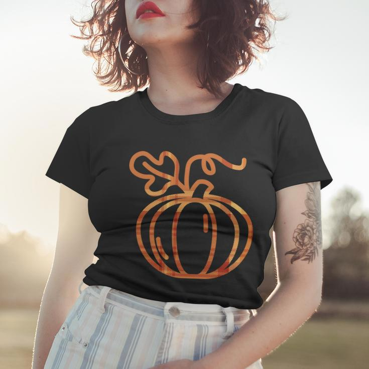 Thanksgiving Halloween Pumpkin Fall Autumn Plaid Graphic Design Printed Casual Daily Basic Women T-shirt Gifts for Her