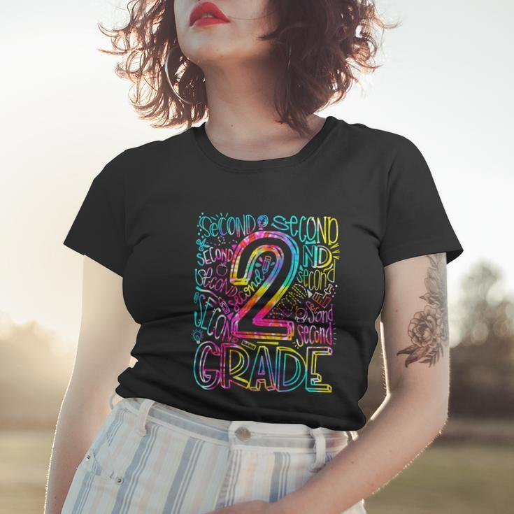 Tie Dye 2Nd Grade Typography Team Second Grade Teacher Gift Women T-shirt Gifts for Her