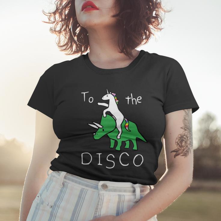 To The Disco Magical Unicorn Dinosaur Retro 80S Party Women T-shirt Gifts for Her