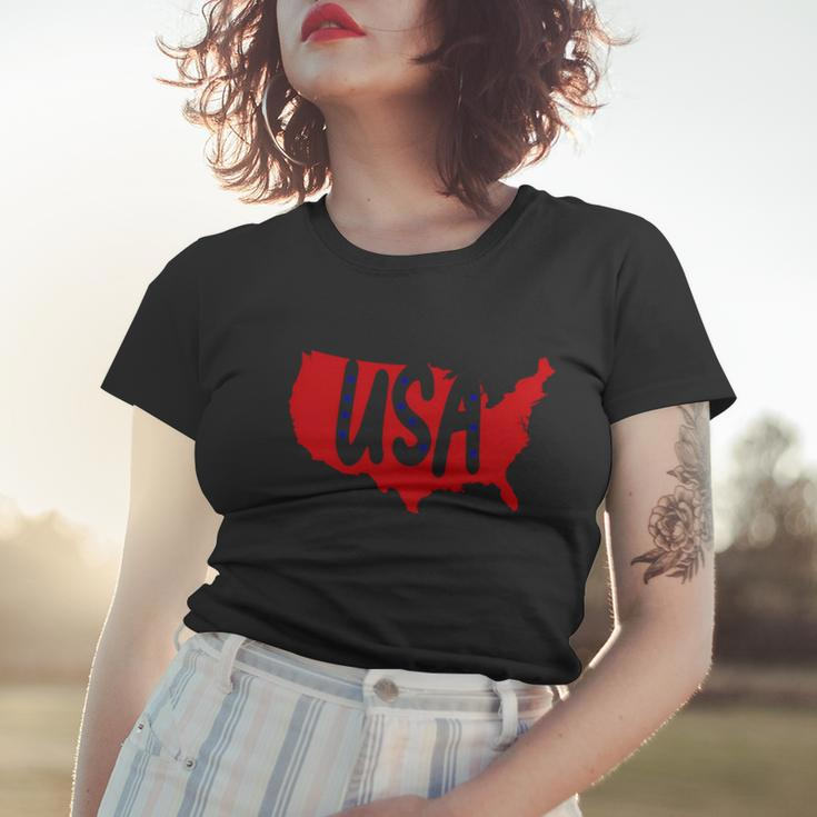 Usa Map Patriotic Celebrate 4Th Of July Women T-shirt Gifts for Her