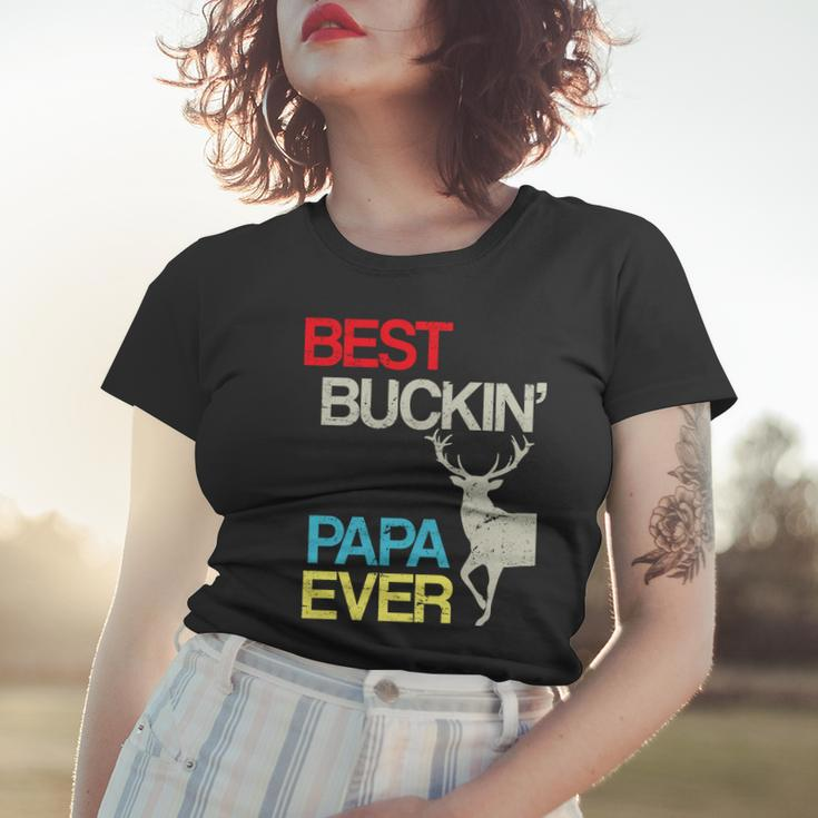 Vintage Best Buckin Papa Hunting Tshirt Women T-shirt Gifts for Her