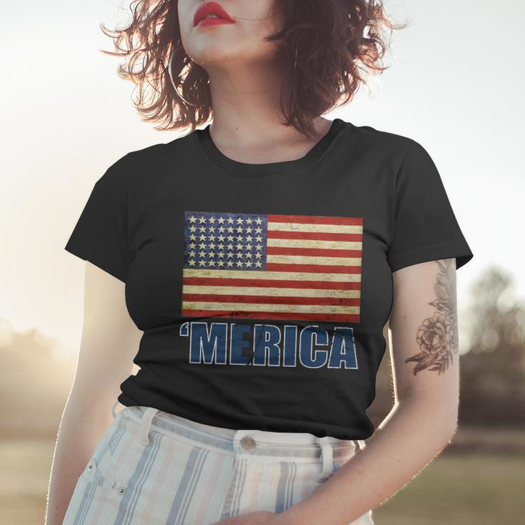 Vintage Merica Flag Tshirt Women T-shirt Gifts for Her
