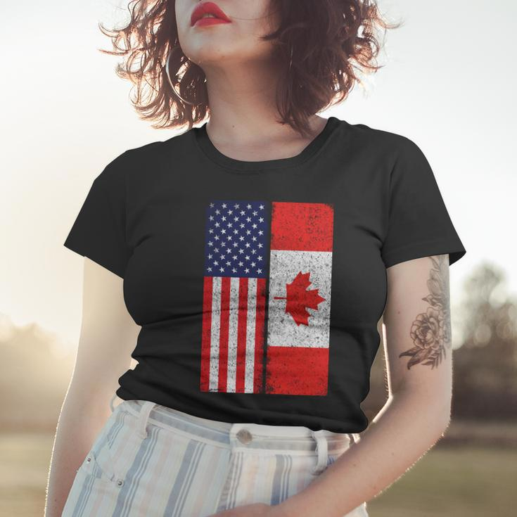 Vintage Usa Canadian Flag Women T-shirt Gifts for Her