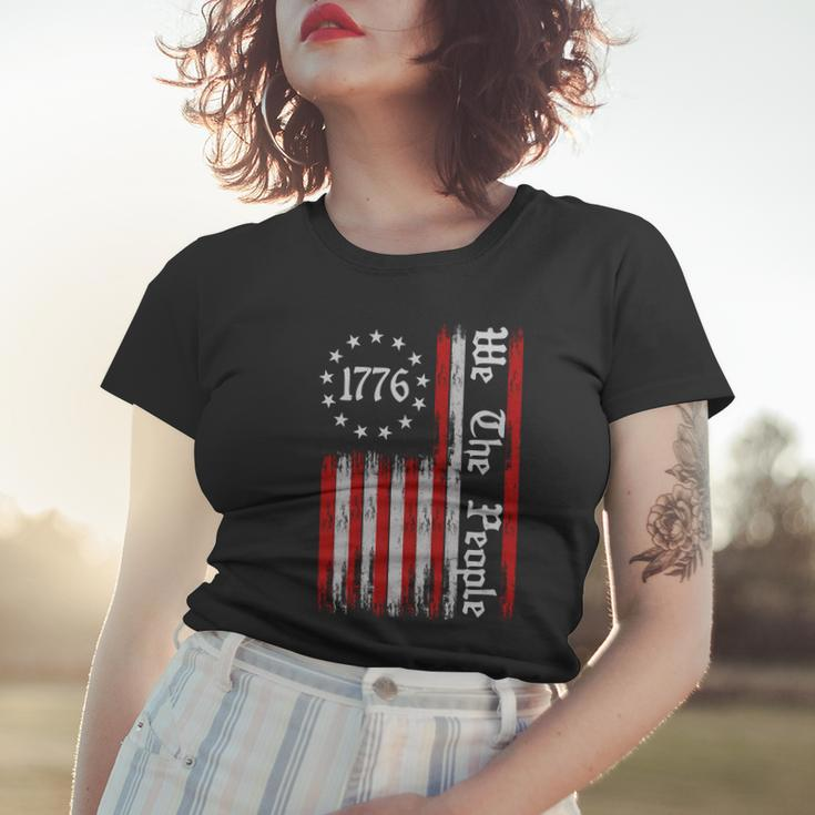 We The People 1776 Distressed Usa American Flag Tshirt Women T-shirt Gifts for Her
