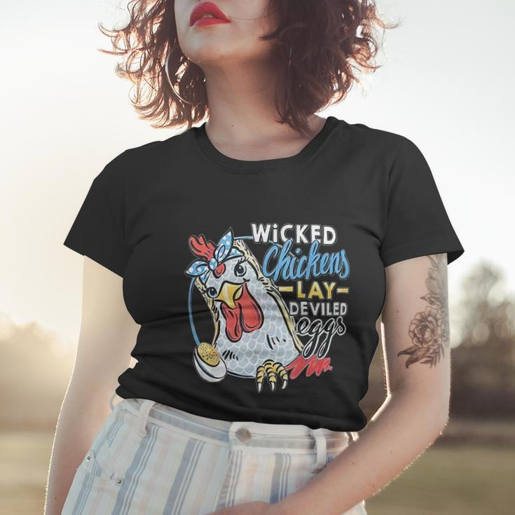 Wicked Chickens Lay Deviled Eggs Funny Chicken Lovers Women T-shirt Gifts for Her