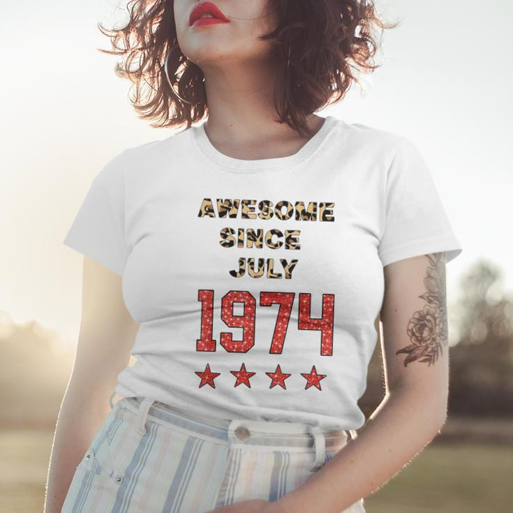 Awesome Since July 1974 Leopard 1974 July Birthday Women T-shirt Gifts for Her