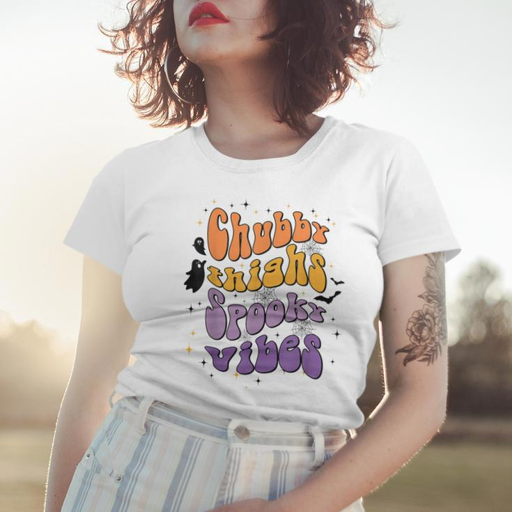 Chubby Thighs And Spooky Vibes Happy Halloween Women T-shirt Gifts for Her