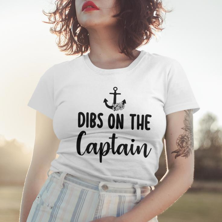 Funny Captain Wife Dibs On The Captain Quote Anchor Sailing  V2 Women T-shirt Gifts for Her