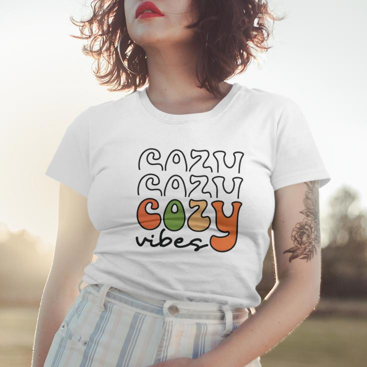 Funny Cozy Vibes Thanksgiving Fall Women T-shirt Gifts for Her