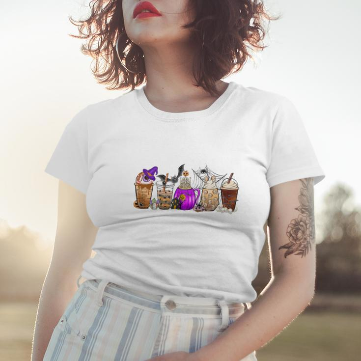 Halloween Coffee Fall Gift Drinking Women T-shirt Gifts for Her