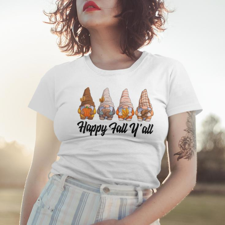 Happy Fall Yall Gnome Pumpkin Funny Autumn Gnomes Women T-shirt Gifts for Her