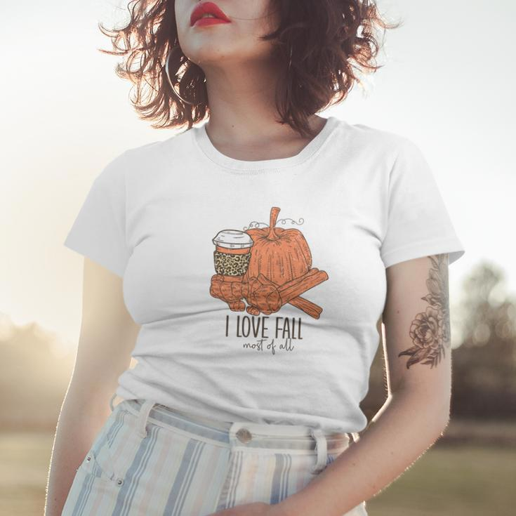 I Love Fall Most Of All Coffee Pumpkin Women T-shirt Gifts for Her