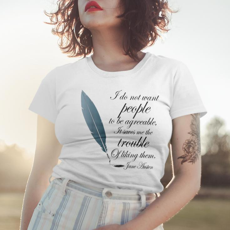 Jane Austen Funny Agreeable Quote Women T-shirt Gifts for Her