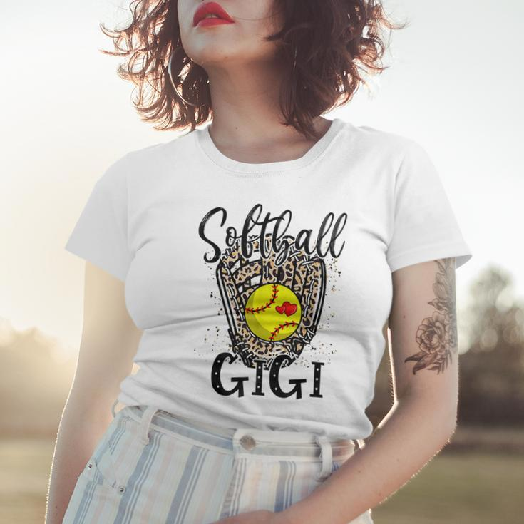 Softball Gigi Leopard Game Day Softball Lover Mothers Day Women T-shirt Gifts for Her