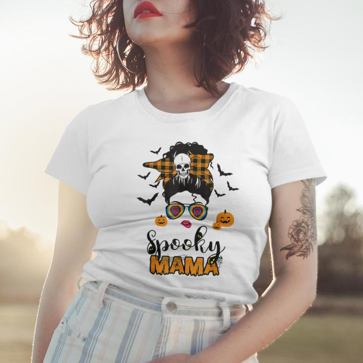 Spooky Mama Messy Bun For Halloween Messy Bun Mom Monster V2 Women T-shirt Gifts for Her