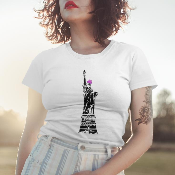 Statue Of Liberty Kitty Ears Resist Feminist Women T-shirt Gifts for Her