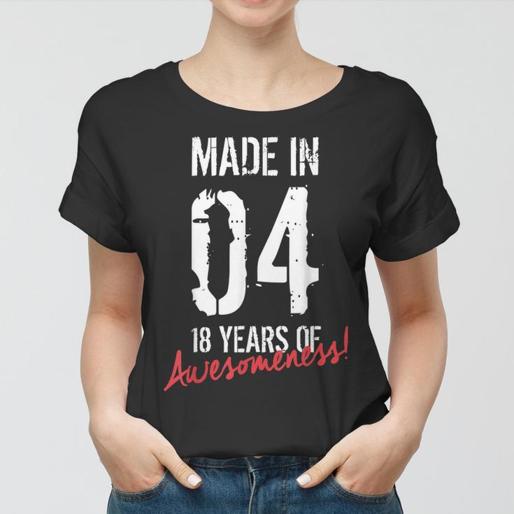 18Th Birthday Boys Girls Awesome Since 2004 18 Year Old Women T-shirt