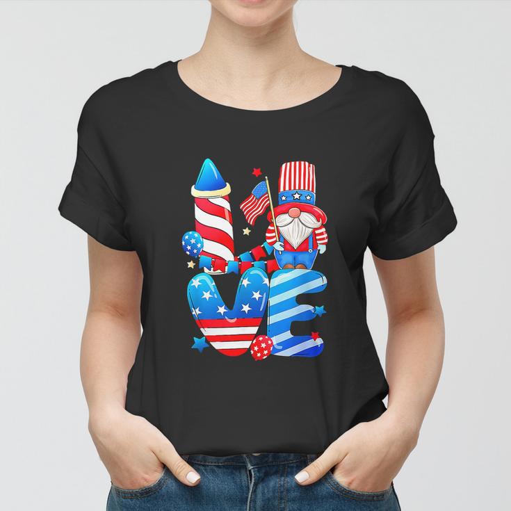 4Th Of July 2022 Patriotic Gnomes Funny Women T-shirt