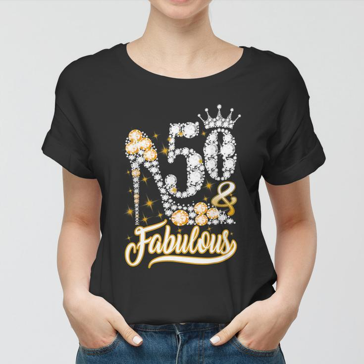 50 & Fabulous 50 Years Old 50Th Birthday Diamond Crown Shoes Tshirt Women T-shirt