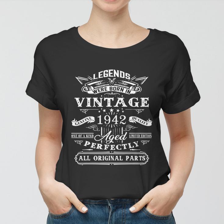 80Nd Birthday Vintage Tee For Legends Born 1942 80 Yrs Old Women T-shirt