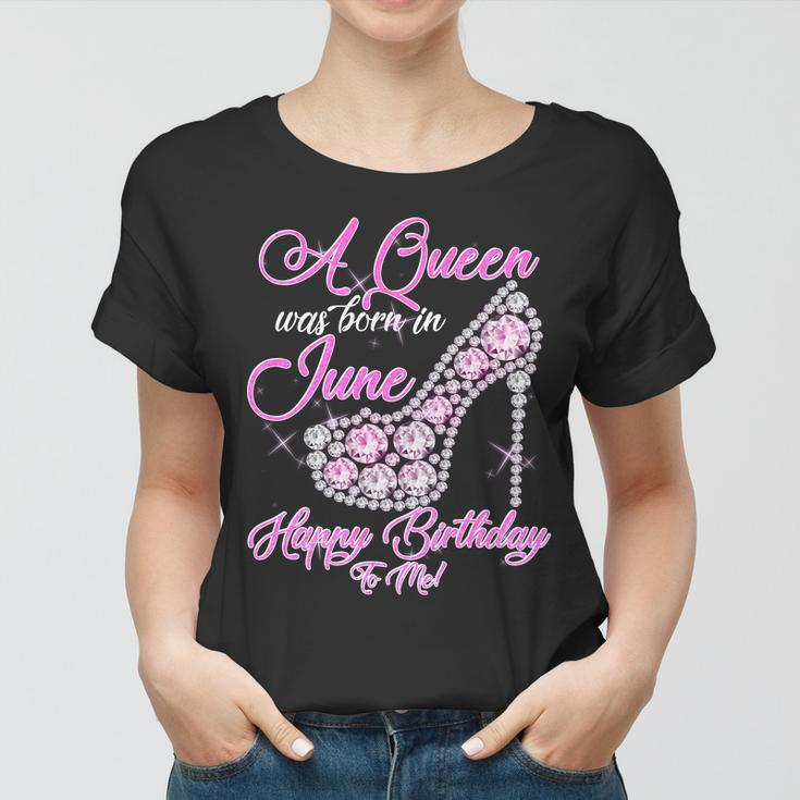 A Queen Was Born In June Fancy Birthday Graphic Design Printed Casual Daily Basic Women T-shirt