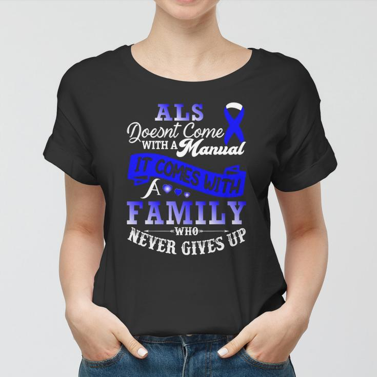 Als Awareness Support Als Fighter Als Warrior Als Family Women T-shirt