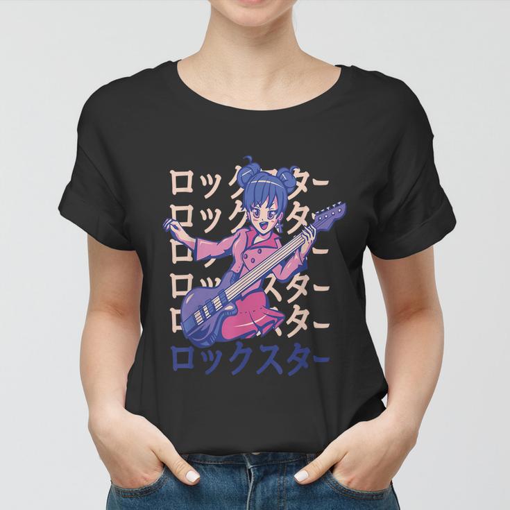 Anime Girl Bass Guitar Women T-shirt