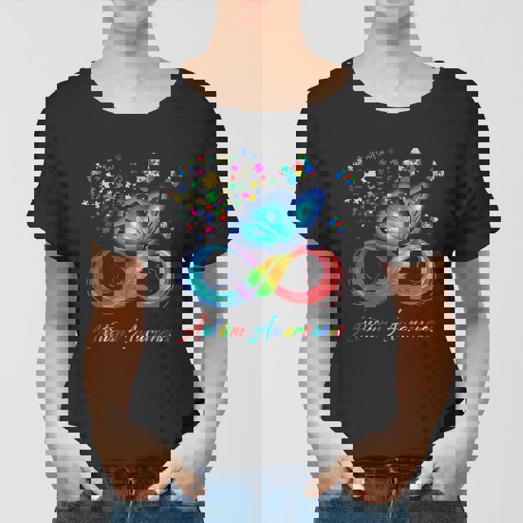 Autism Awareness Colorful Butterfly Women T-shirt