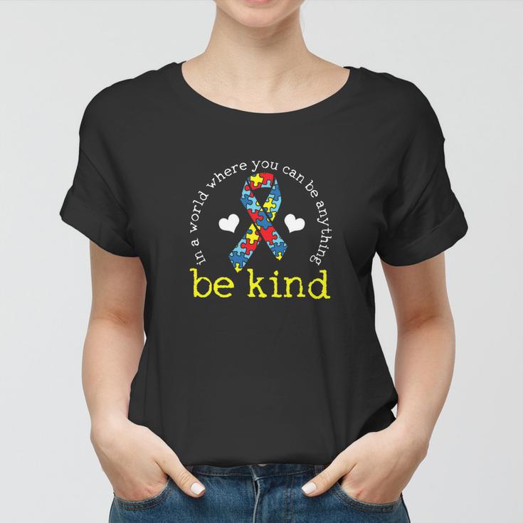 Autism Awareness Kindness Ribbon Heart Tshirt Women T-shirt