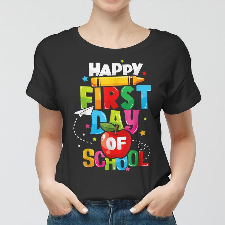 Back To School Teachers Kids Child Happy First Day Of School Women T-shirt