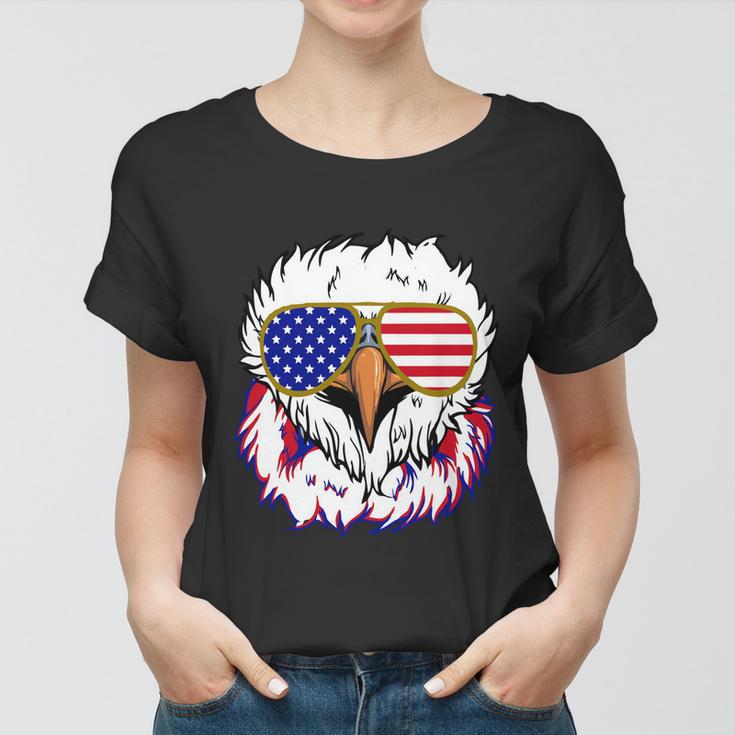 Bald Eagle With Mullet 4Th Of July American Flag Gift Women T-shirt