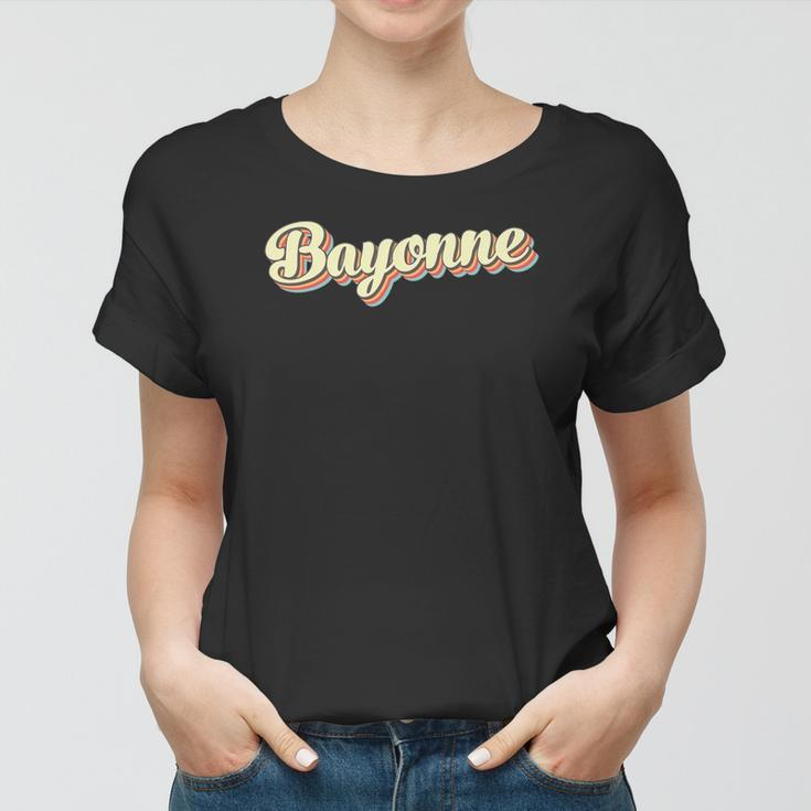 Bayonneretro Art Baseball Font Vintage Women T-shirt
