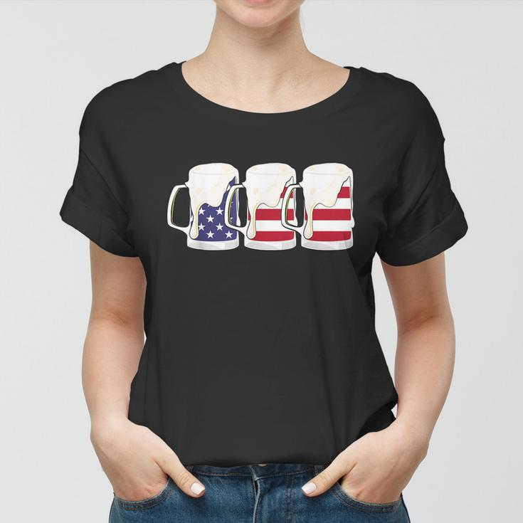 Beer American Flag Shirt 4Th Of July Men Women Merica Usa Women T-shirt