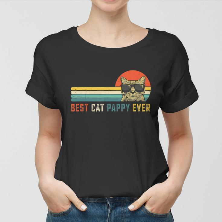 Best Cat Pappy Ever Shirt Vintage Retro Cat Dad Cat Father Women T-shirt