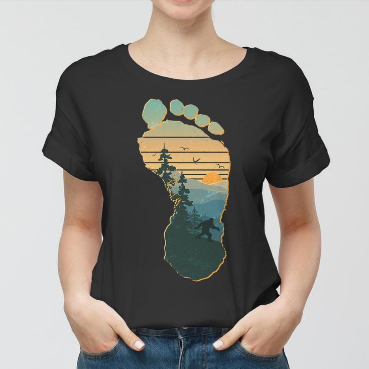 Bigfoot Wilderness Footprint Women T-shirt