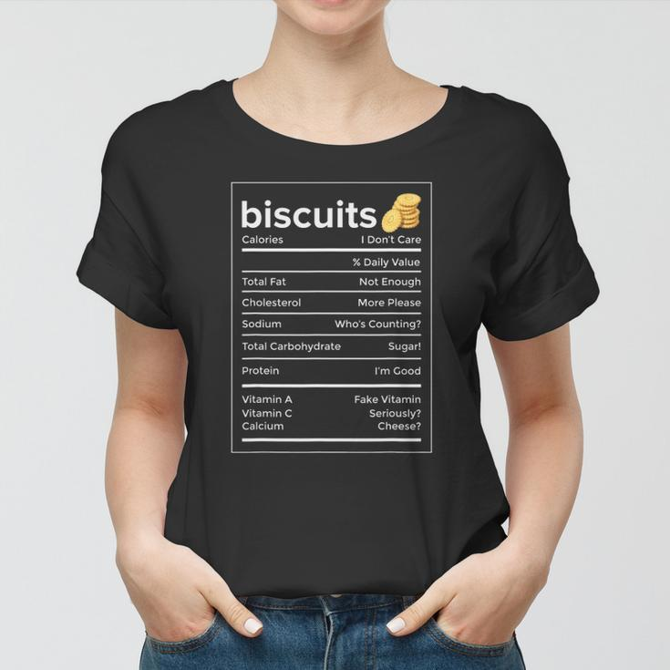 Biscuits Nutrition Facts Funny Thanksgiving Christmas Women T-shirt
