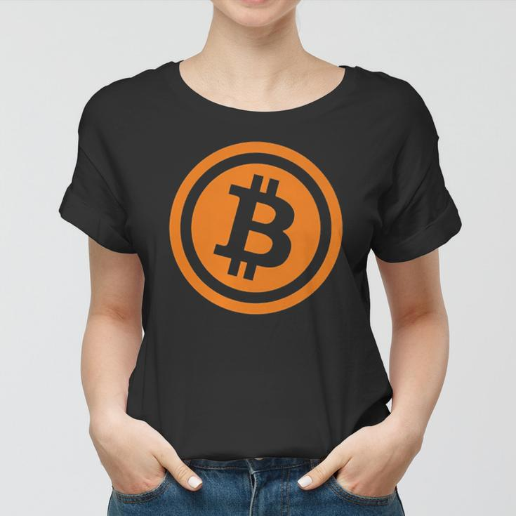 Bitcoin Logo Emblem Cryptocurrency Blockchains Bitcoin Women T-shirt