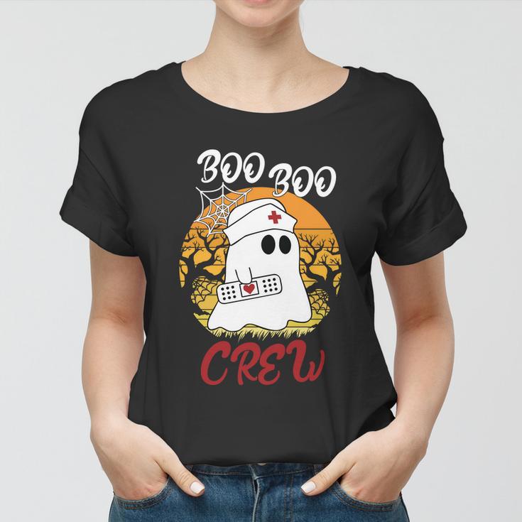 Boo Boo Crew Ghost Halloween Quote Women T-shirt