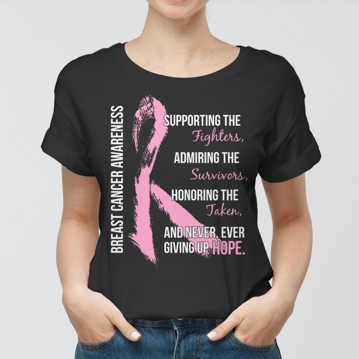 Breast Cancer Awareness Never Give Up Hope Women T-shirt