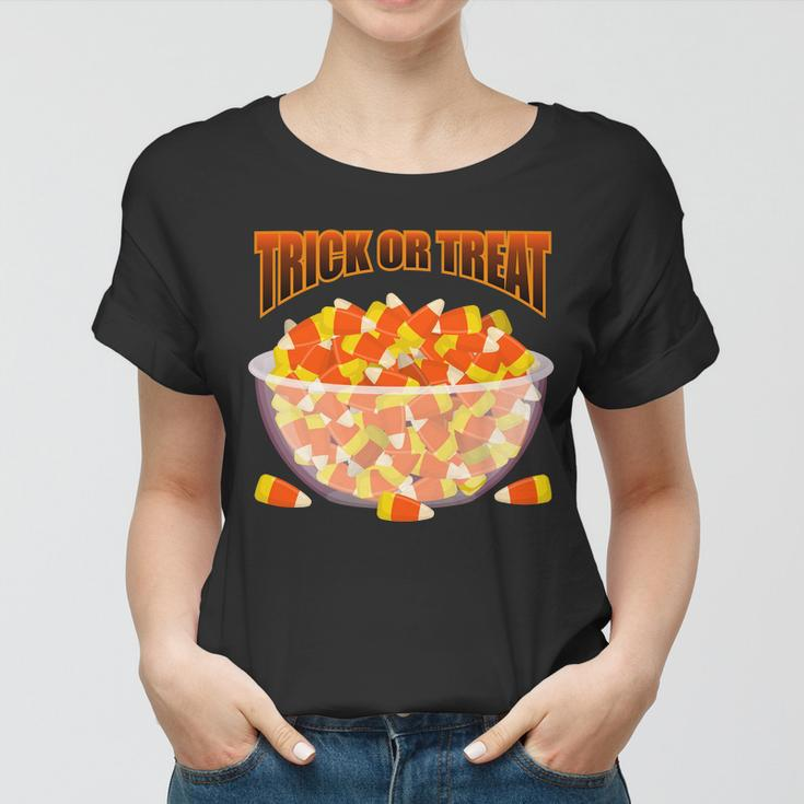 Candy Corn Trick Or Treat Halloween Tshirt Women T-shirt