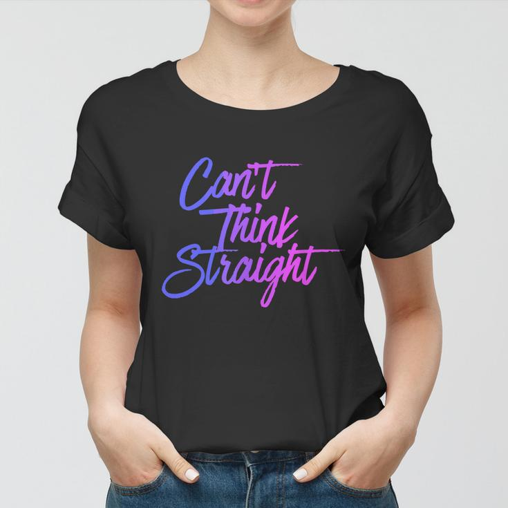 Cant Think Straight Funny Bisexual Bi Pride Flag Women T-shirt