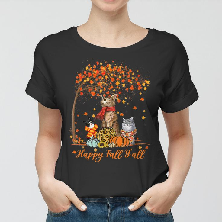 Cat It’S Fall Y’All Pumpkin Autumn Halloween Cat Fall Autumn Women T-shirt