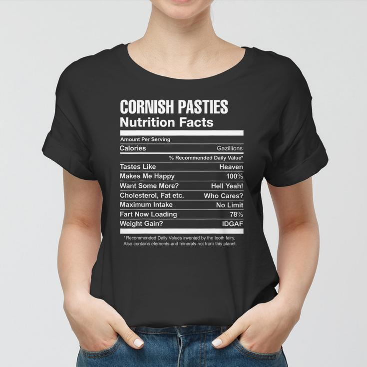 Cornish Pasties Nutrition Facts Funny Women T-shirt