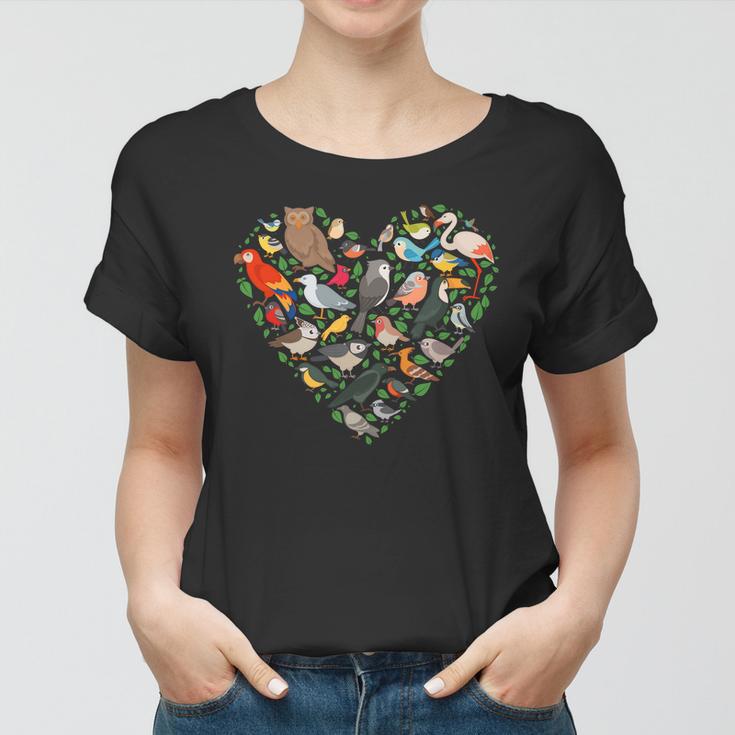 Cute Funny Bird Lover Heart Women T-shirt