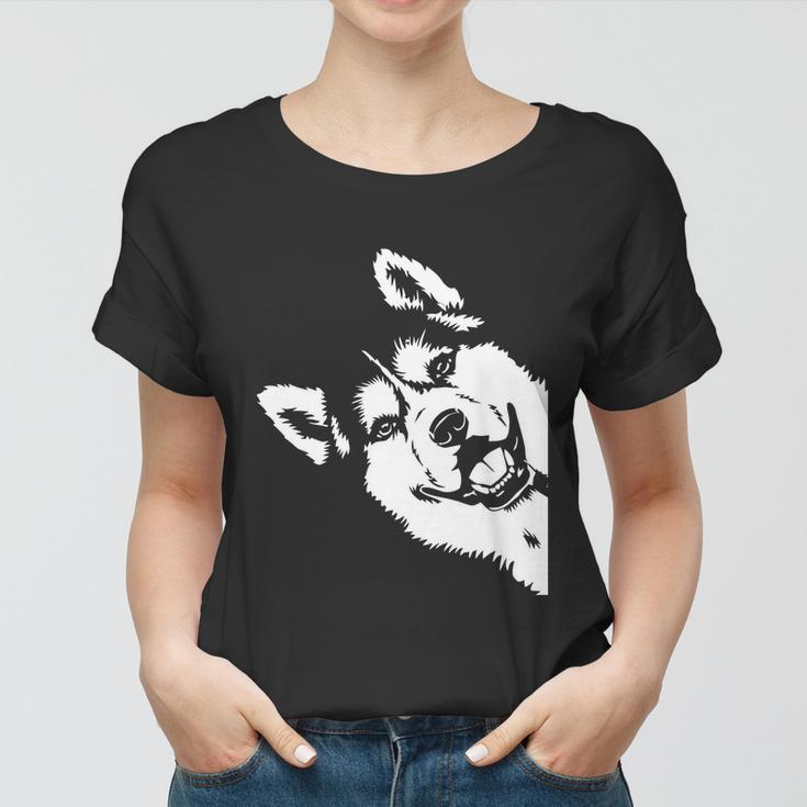 Cute Siberian Husky Dog Face Pup Pet Puppy Lover Dad Mom Gift Women T-shirt