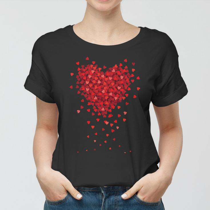 Cute Valentines Day Messy Heart Shapes Women T-shirt