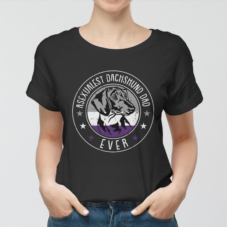 Dachshund Dad Lgbtgreat Giftq Asexual Ace Pride Doxie Dog Lover Ally Gift Women T-shirt