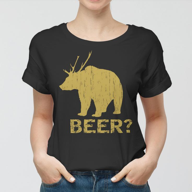 Deer Bear Beer Moose Elk Hunting Funny Tshirt Women T-shirt